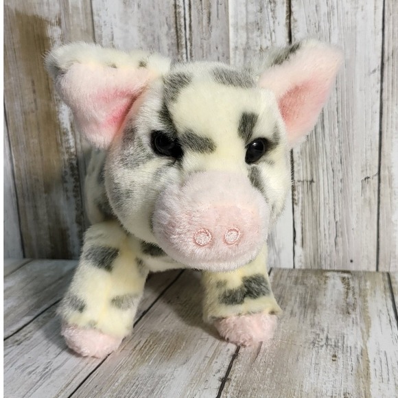 Douglas Other - Douglas Cuddle Toys Plush Pig Spotted Black Gray Cream Stuffed Animal‎ Toy